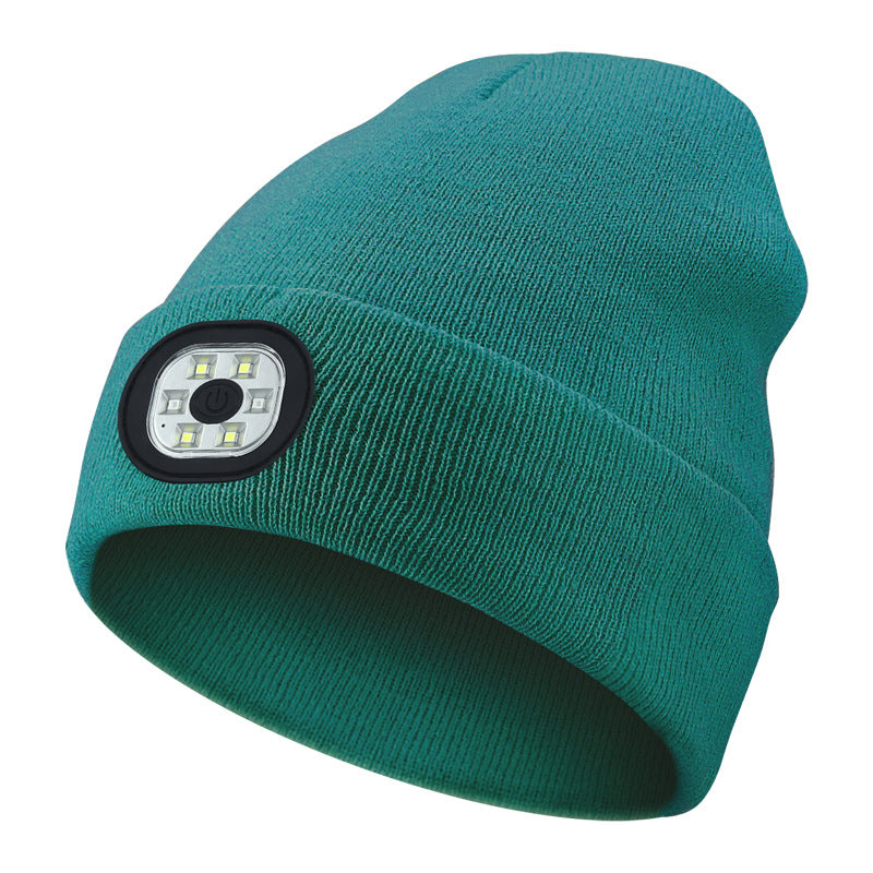 Cross-border TK platform TEMU source private model LED lighting knitted hat rechargeable detachable and washable luminous Bluetooth hat