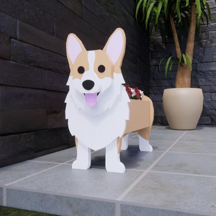 Cross-border independent station popular dog-planter pet dog flower pot potted garden home decoration ornaments
