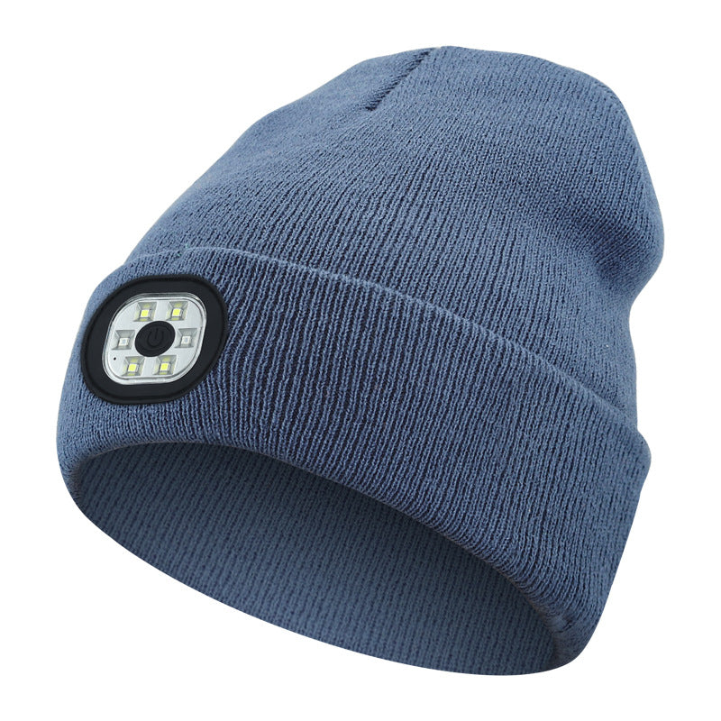 Cross-border TK platform TEMU source private model LED lighting knitted hat rechargeable detachable and washable luminous Bluetooth hat