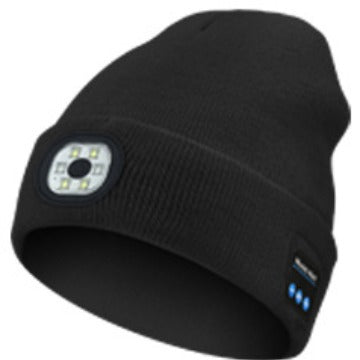 Cross-border TK platform TEMU source private model LED lighting knitted hat rechargeable detachable and washable luminous Bluetooth hat
