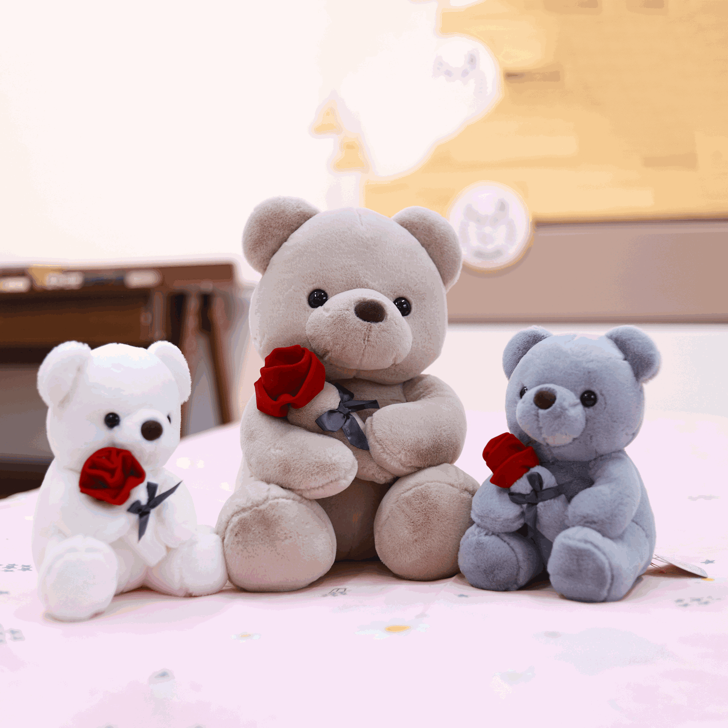 Manufacturers wholesale new rose teddy bear plush toys for girls Valentine's Day gift bear pillow doll