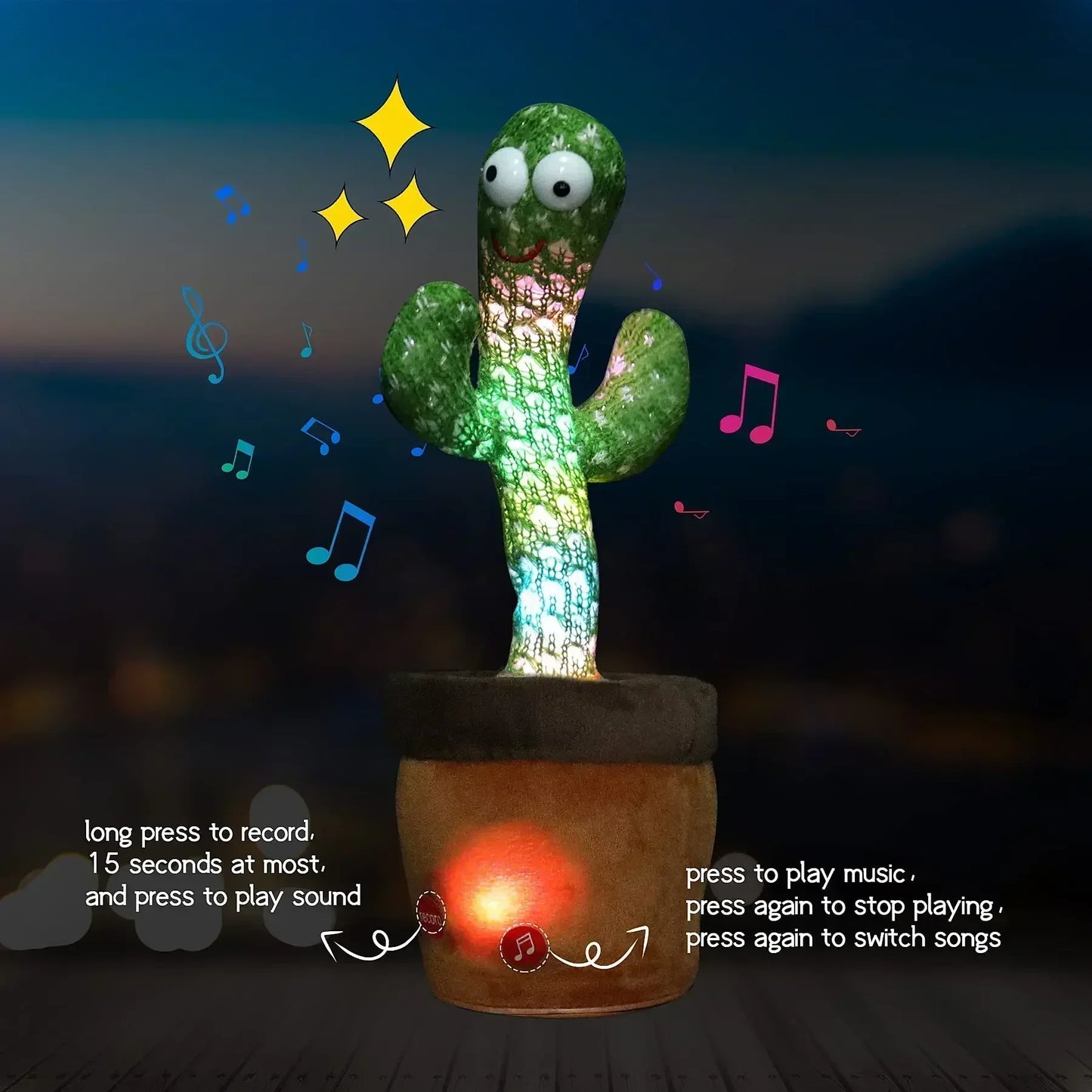 Baby Sunshine Cactus Companion Electronic Plush Toy Dancing and Talking Cactus Toy with 120 Songs Children's Birthday Gifts