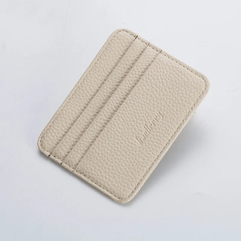 2024 Fashion Women Slim Minimalist Wallet Durable PU Leather Credit Card Case Holder Short Purse Men Card Package Organizer Clip