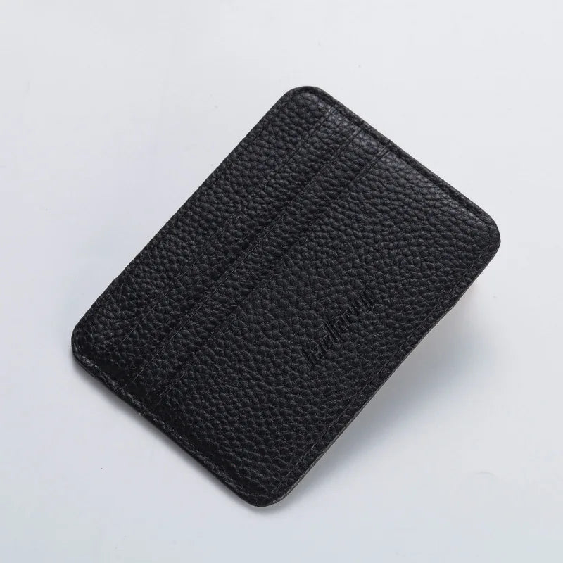 2024 Fashion Women Slim Minimalist Wallet Durable PU Leather Credit Card Case Holder Short Purse Men Card Package Organizer Clip