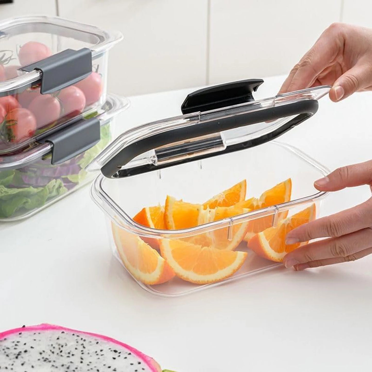 Plastic Food Storage Containers Bpa Free Airtight Lids Ideal For Lunch Meal Prep & Leftovers