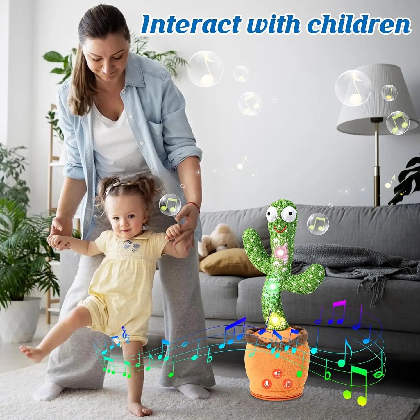 Baby Sunshine Cactus Companion Electronic Plush Toy Dancing and Talking Cactus Toy with 120 Songs Children's Birthday Gifts