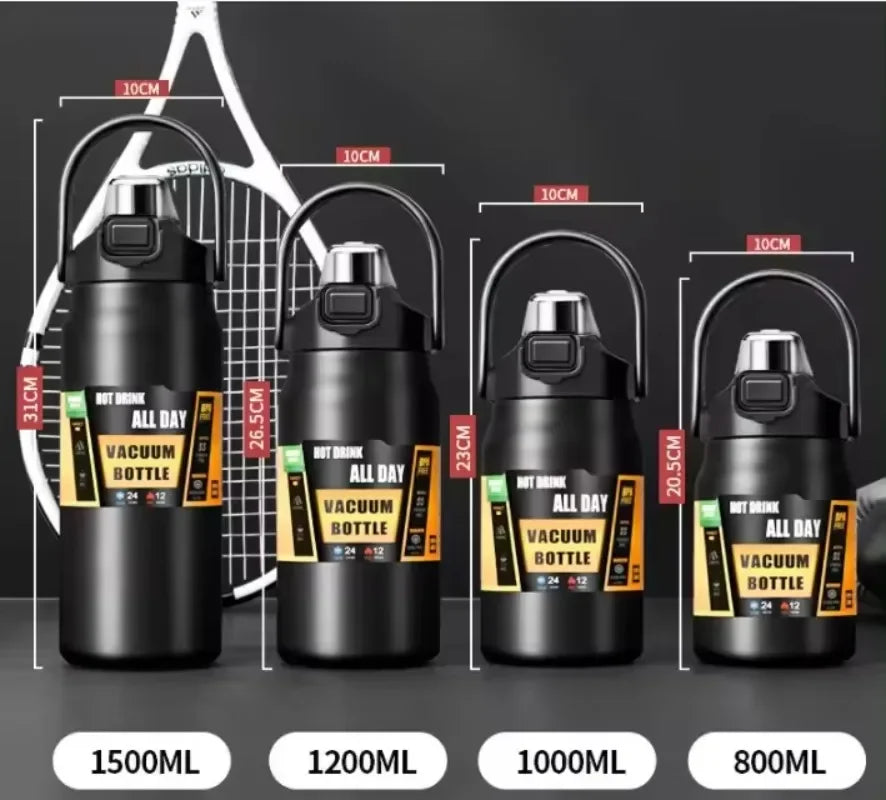 Insulated Water Bottle with StrawThermal Vacuum Cups for Hot Cold Drink Stainless Steel Thermoses Flask for Men Women Sports Gym