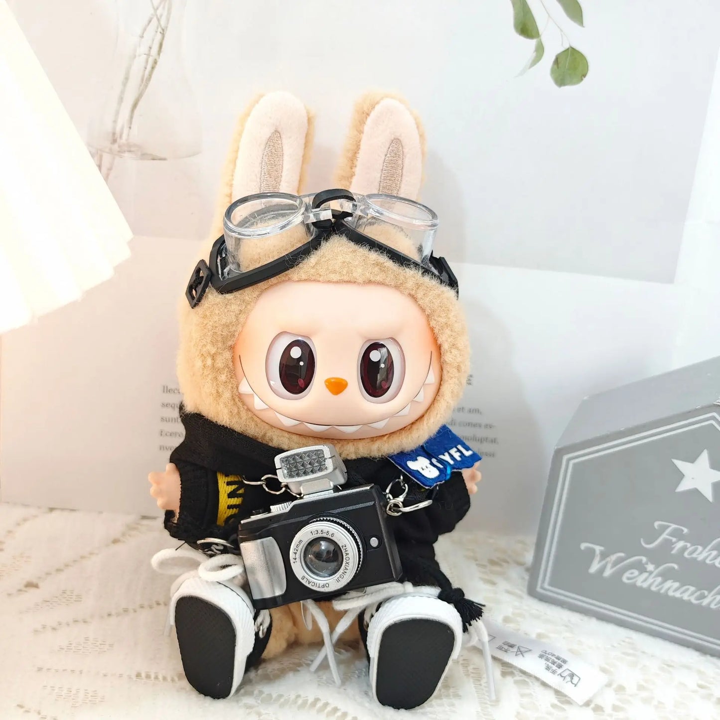 17cm Labubu I II Idol Dolls Cute Mini Plush Doll'S Clothes Korea Kpop Exo Idol Dolls DIY Accessories Pink Skirt Gifts New Style