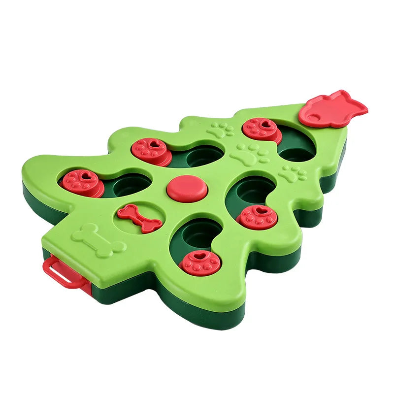 Pet Puzzle Choking Slow Food Bowl Christmas Tree Foraging Tray Fun Toys