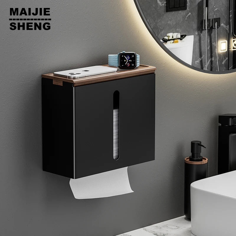 Wooden Tissue Box Napkin Holder Cover Toilet Paper Handkerchief Case Wood Home Wipe Organizer Containe For Bathroom and Kitche