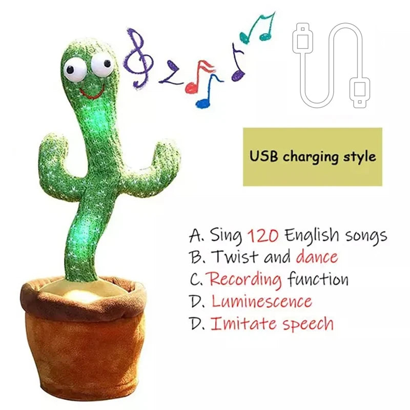 Baby Sunshine Cactus Companion Electronic Plush Toy Dancing and Talking Cactus Toy with 120 Songs Children's Birthday Gifts