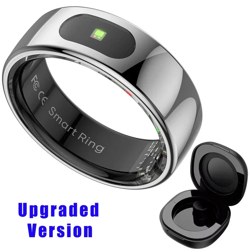 Smart Ring with Charging Case for Skin Temperature Measure,Message Call Reminder,Sport Health Sleep Monitor,IP68 5ATM Waterproof
