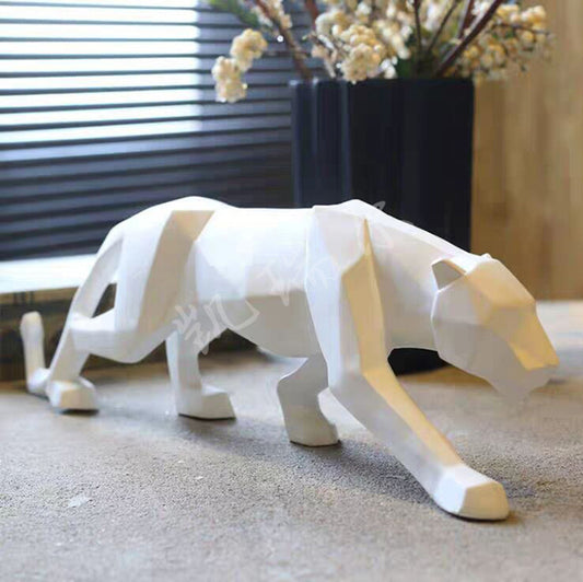 Creative Geometric Cheetah Ornament Sectional Animal Living Room Entrance Bedroom Decoration Home Decoration Resin Crafts