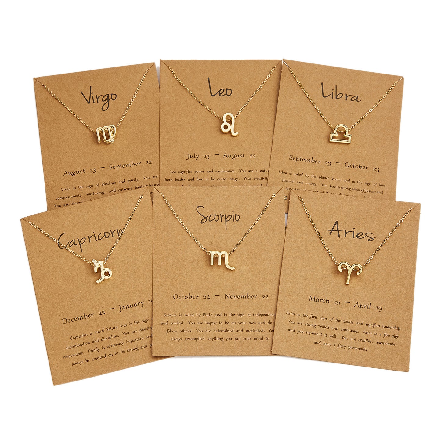 European and American fashion cross-border new creative symbol version 12 constellation rhinestone paper card necklace wild clavicle chain wholesale