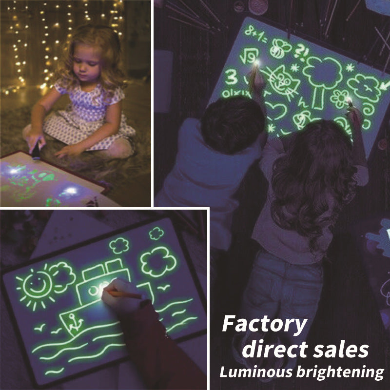 Draw With Light Fun fluorescent painting board children magic writing board luminous board 3D cross-border toys