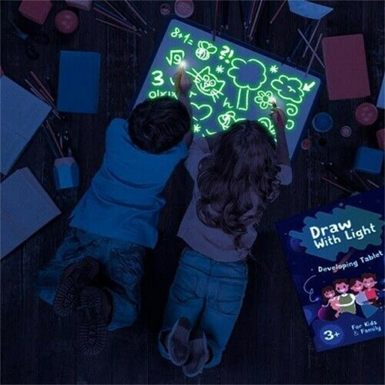Draw With Light Fun fluorescent painting board children magic writing board luminous board 3D cross-border toys