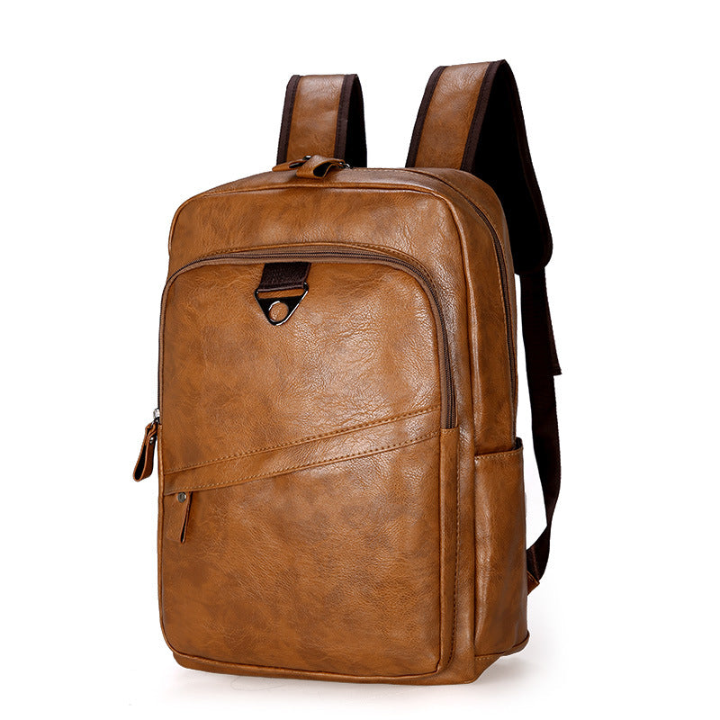 Cross-border new retro backpack USB male European and American fashion wild large-capacity outdoor leisure high school student backpack