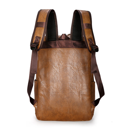 Cross-border new retro backpack USB male European and American fashion wild large-capacity outdoor leisure high school student backpack