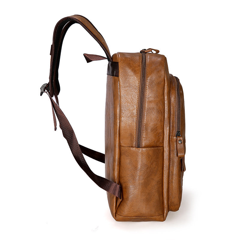Cross-border new retro backpack USB male European and American fashion wild large-capacity outdoor leisure high school student backpack