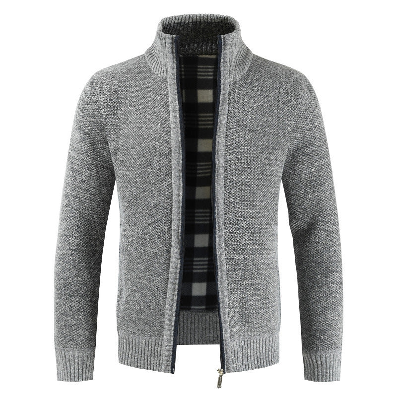 Foreign trade jacket men's spring and autumn colors knitted cardigan sweater slim-fit jacket men's baseball collar casual Korean men's clothing