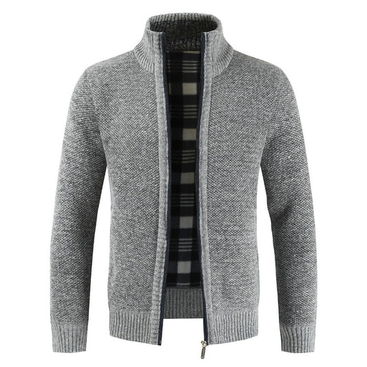 Foreign trade jacket men's spring and autumn colors knitted cardigan sweater slim-fit jacket men's baseball collar casual Korean men's clothing