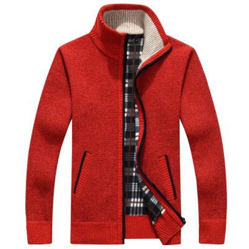Foreign trade jacket men's spring and autumn colors knitted cardigan sweater slim-fit jacket men's baseball collar casual Korean men's clothing
