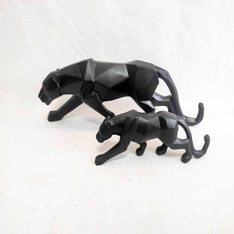 Creative Geometric Cheetah Ornament Sectional Animal Living Room Entrance Bedroom Decoration Home Decoration Resin Crafts
