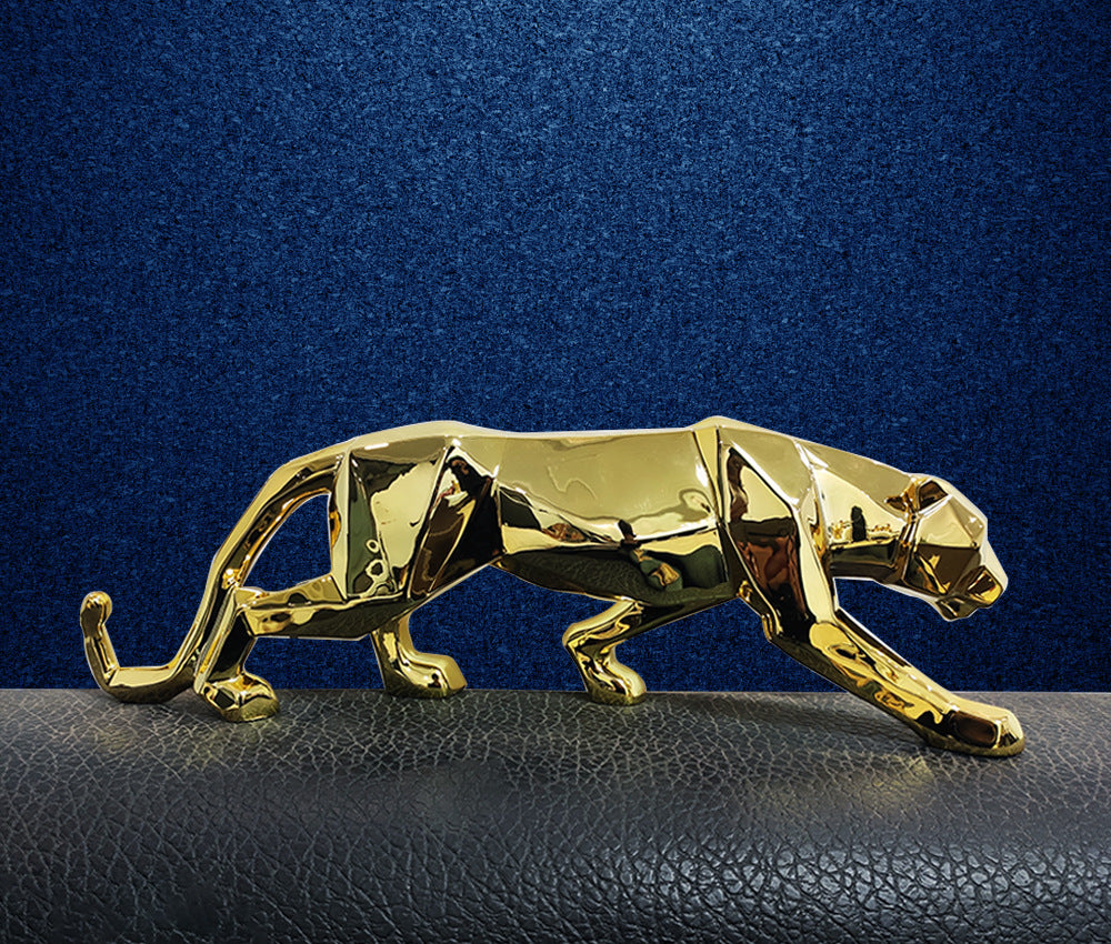 Creative Geometric Cheetah Ornament Sectional Animal Living Room Entrance Bedroom Decoration Home Decoration Resin Crafts