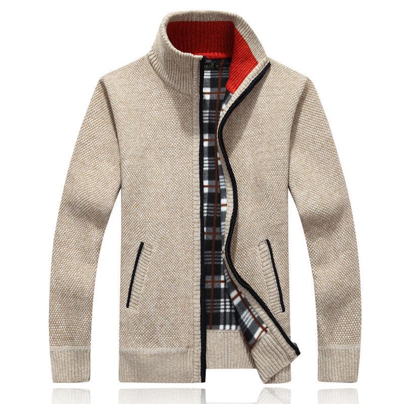 Foreign trade jacket men's spring and autumn colors knitted cardigan sweater slim-fit jacket men's baseball collar casual Korean men's clothing