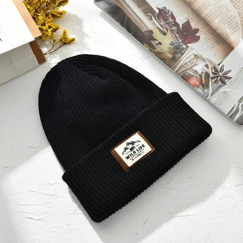 Beanie Men Slouchy Knit Skull Cap Warm Stocking Hats Guys Women Striped Winter Beanie Hat Cuffed Plain Hat