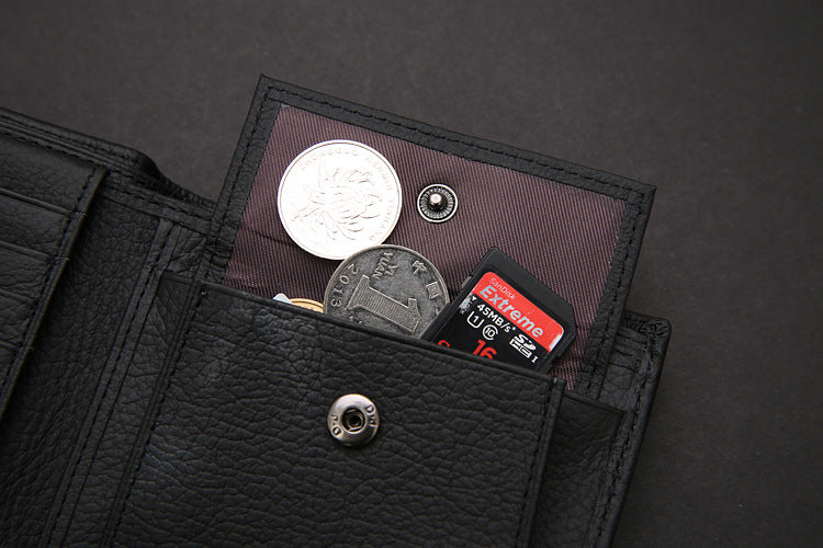 JINBAOLAI factory direct foreign trade hot selling short men's wallet leather wallet coin purse wallet wallet