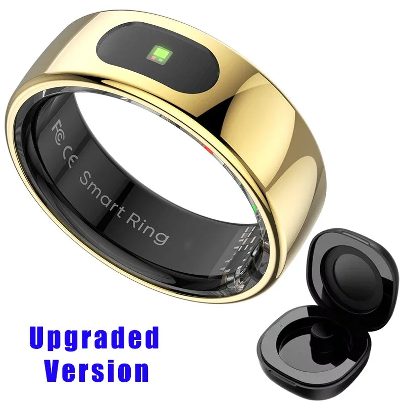 Smart Ring with Charging Case for Skin Temperature Measure,Message Call Reminder,Sport Health Sleep Monitor,IP68 5ATM Waterproof