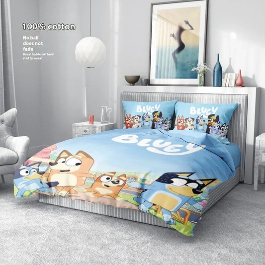 Bluey Home Quilt Cover Bluey Children Printed Cartoon Sheets Cute Kindergarten Quilt Covers Dormitory Sheets Bluey Pillowcases