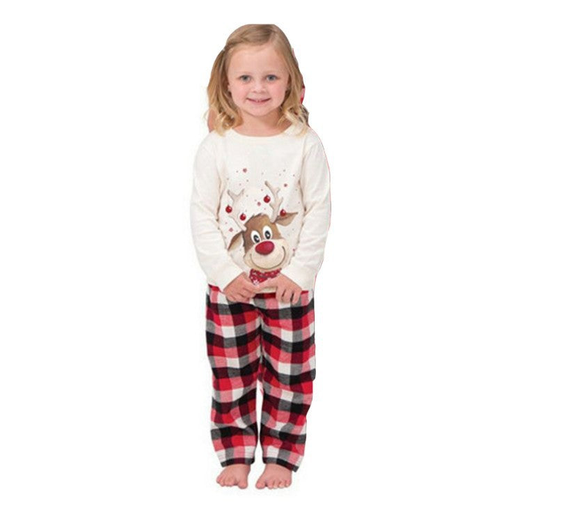European and American pajamas ebay elk print, parent-child wear, Christmas home wear, long-sleeved suit, large quantity in stock