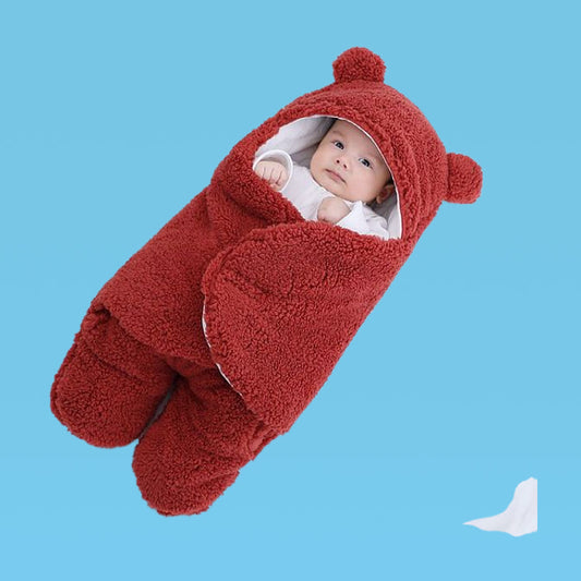 Children's autumn and winter one-piece baby sleeping bag autumn and winter thickening one-piece hooded bag leg split pajamas baby candle bag
