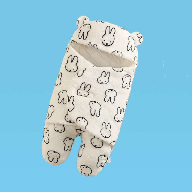 Children's autumn and winter one-piece baby sleeping bag autumn and winter thickening one-piece hooded bag leg split pajamas baby candle bag