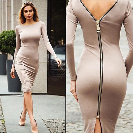 Explosion dress new women's large size skirt Europe and the United States Slim zipper dress a generation