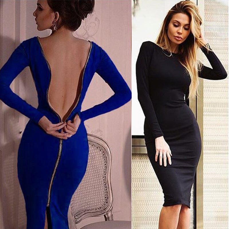 Explosion dress new women's large size skirt Europe and the United States Slim zipper dress a generation