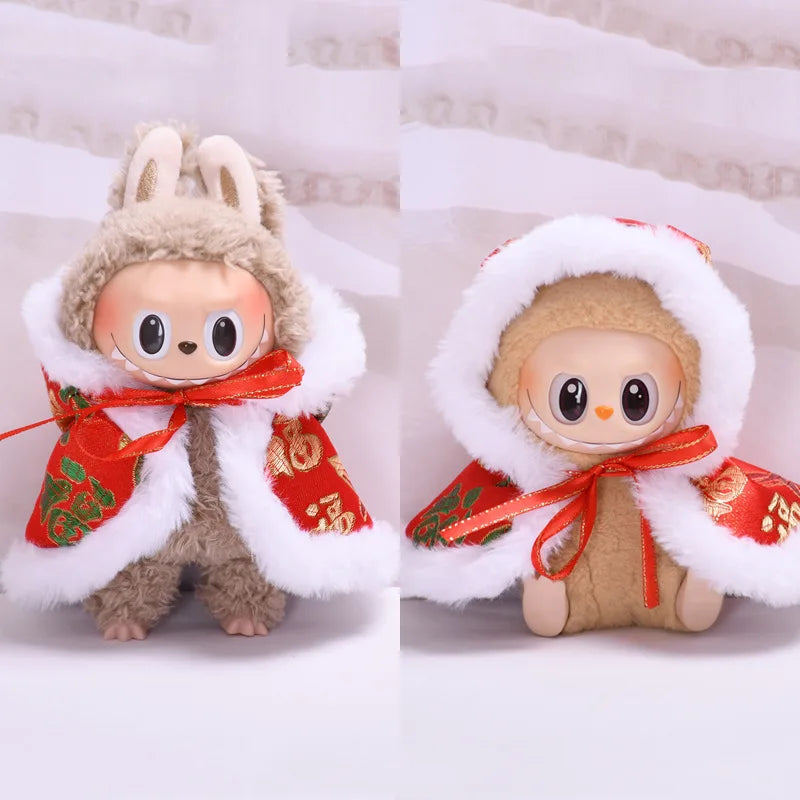 17cm Labubu Cute Mini Plush Doll'S Clothes  Dolls Sitting Party Outfit Accessories For Korea Kpop Exo Clothing DIY Gift