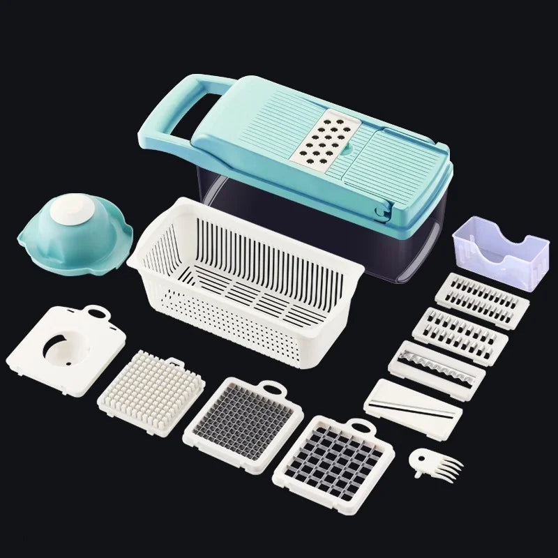 Cut Vegetables Artifact Slicer Grater Cutter Peeler Multifunctional Potato Peeler Carrot Grater Drain Basket Kitchen Tool