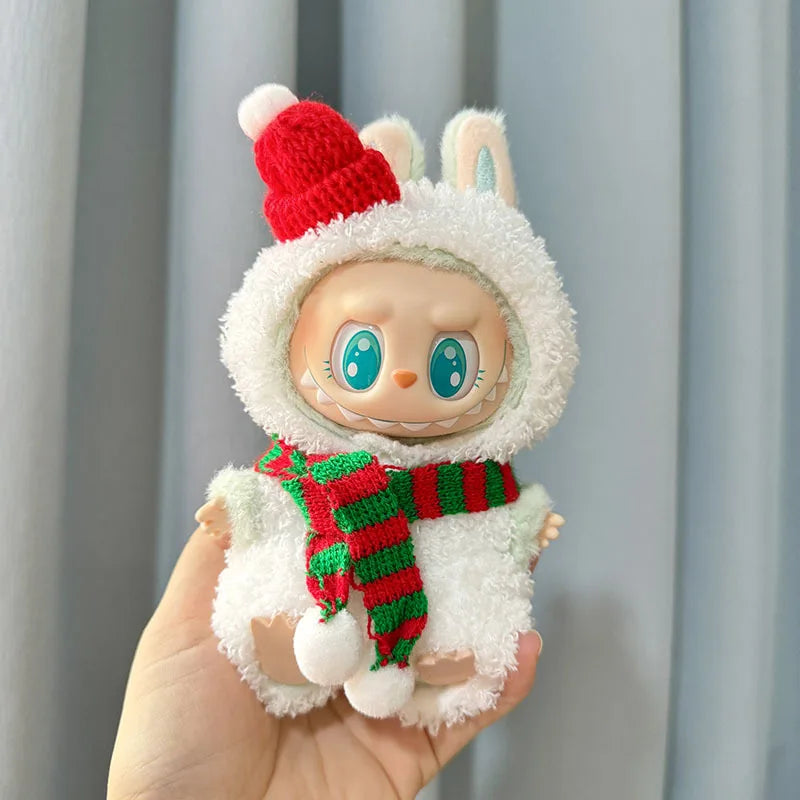 17cm Labubu Cute Mini Plush Doll'S Clothes  Dolls Sitting Party Outfit Accessories For Korea Kpop Exo Clothing DIY Gift
