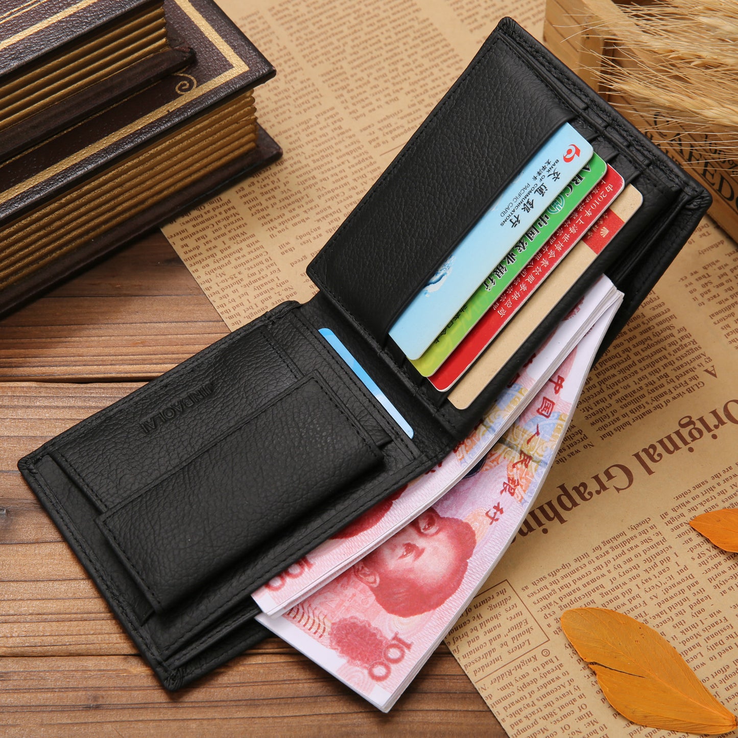 JINBAOLAI factory direct foreign trade hot selling short men's wallet leather wallet coin purse wallet wallet