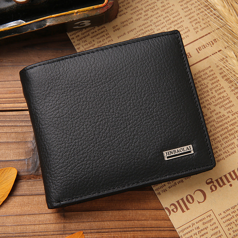 JINBAOLAI factory direct foreign trade hot selling short men's wallet leather wallet coin purse wallet wallet