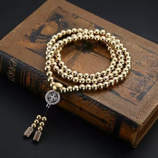 Stainless steel thunderbolt bead necklace titanium steel car accessories car accessories car accessories self-defense bracelet weapon whip