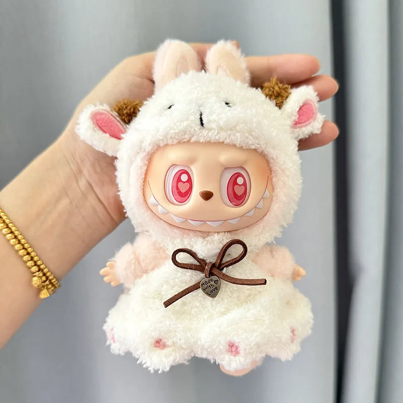17cm Labubu Cute Mini Plush Doll'S Clothes  Dolls Sitting Party Outfit Accessories For Korea Kpop Exo Clothing DIY Gift
