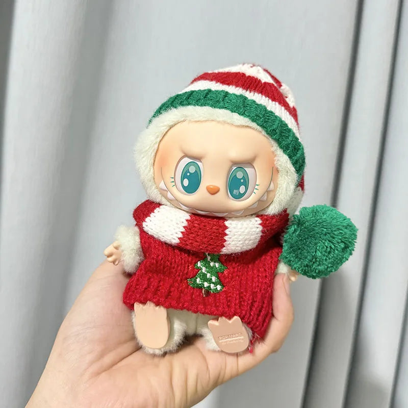 17cm Labubu Cute Mini Plush Doll'S Clothes  Dolls Sitting Party Outfit Accessories For Korea Kpop Exo Clothing DIY Gift