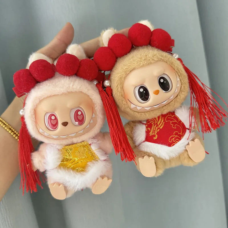 17cm Labubu Cute Mini Plush Doll'S Clothes  Dolls Sitting Party Outfit Accessories For Korea Kpop Exo Clothing DIY Gift