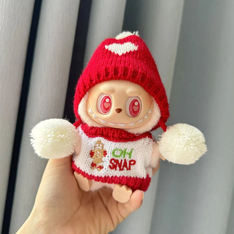 17cm Labubu Cute Mini Plush Doll'S Clothes  Dolls Sitting Party Outfit Accessories For Korea Kpop Exo Clothing DIY Gift
