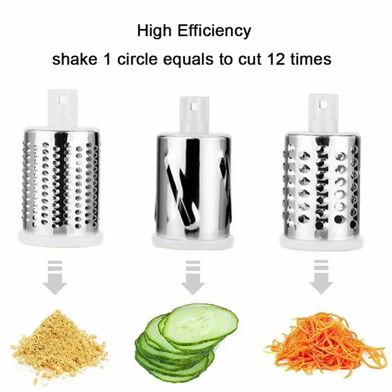 Hand Vegetable Cutter Multi-functional Manual Vegetable Machine for Household Kitchen Grater Slicer Drum Vegetable Cutter