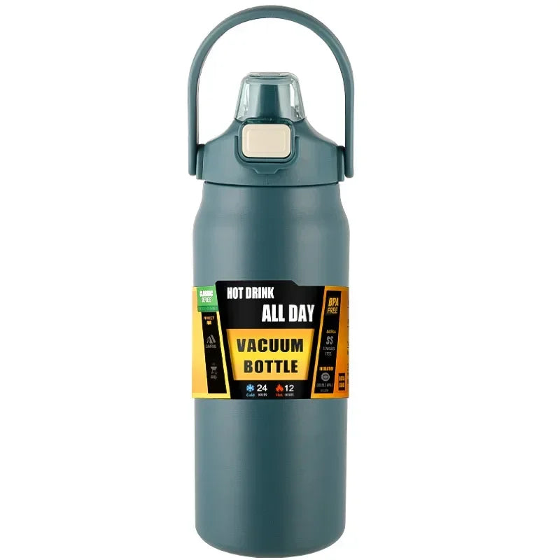 Insulated Water Bottle with StrawThermal Vacuum Cups for Hot Cold Drink Stainless Steel Thermoses Flask for Men Women Sports Gym